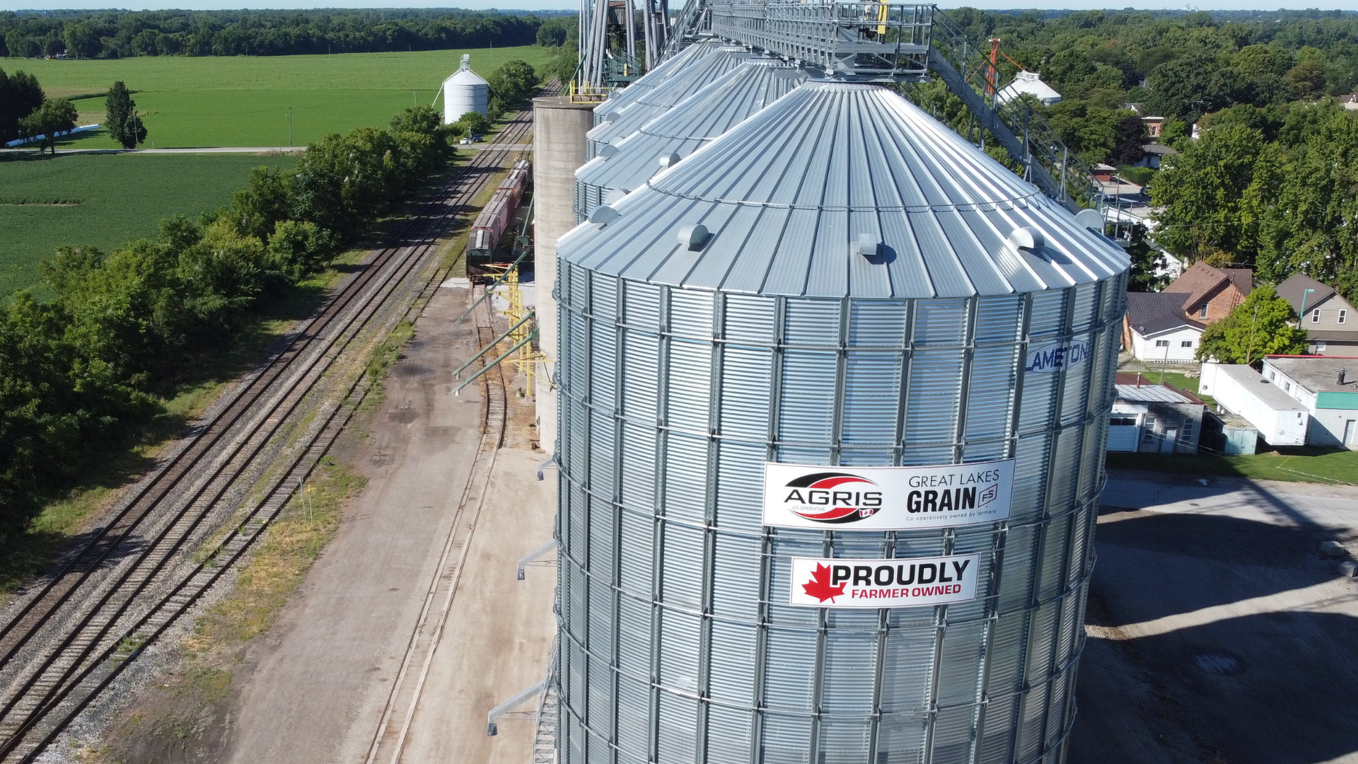 Grain bins at the Thamesville branch